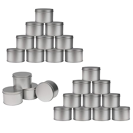 Candle Tins 24 Pack 350ml Empty Metal Candle Making Round Pots