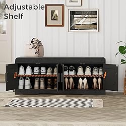 Homleke 2-Tier Storage Bench, Shoe Bench with