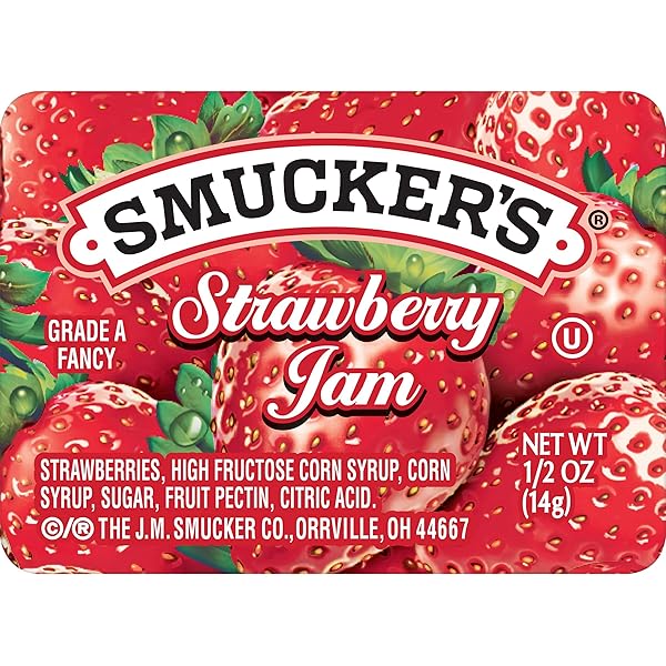 SMUCKER’S STRAWBERRY JAM, 0.5 OUNCE (PACK OF 200)