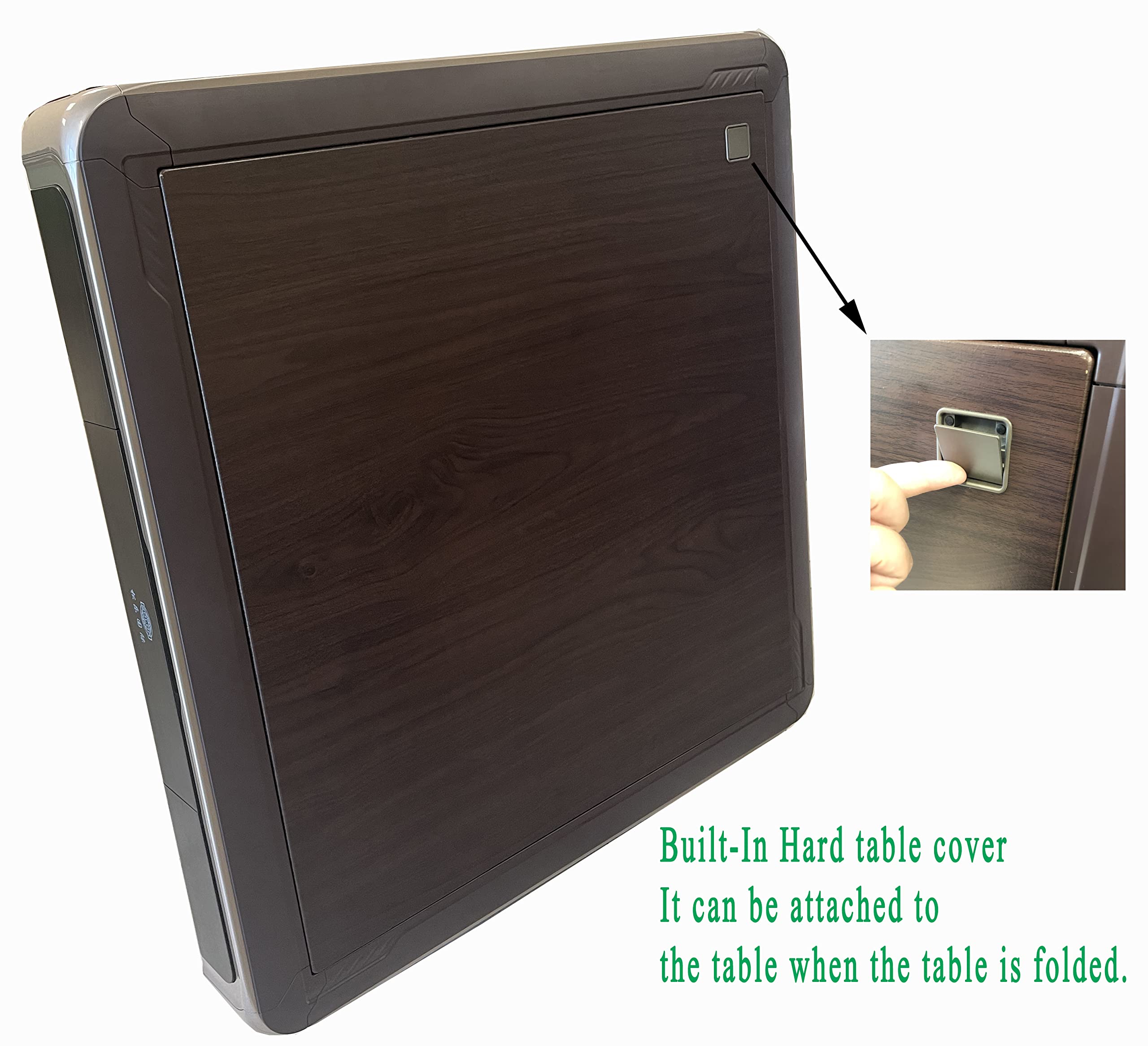 Foldable Ultra-Thin Automatic Mahjong Table with Wheels - Chinese, Filipino and American Style 40mm Numbered Tiles (with Hard Table Cover)