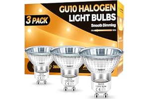 DORESshop GU10 Bulb, Halogen 120V 50W, Dimmable, GU10 Light Bulb for Track&Recessed Lighting, Gu10 Base Bulb, 50W, Warm White,3 Pack