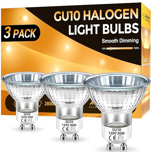 DORESshop GU10 Bulb, Halogen 120V 50W, Dimmable, GU10 Light Bulb for ...