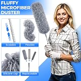 Wlich 8 PCS Microfiber Duster Set Telescopic 41-210 cm 250 cm Reach view 6