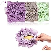 WJIAAA Loofah Washcloth Combo, 3 Pack 2-in-1 Exfoliating Shower Pouf Soap Pocket Drawstring Exfoliation Mesh Ball Hold Bar Soap Loofah Washcloth Body Wash Cleansing Smooth Skin(Green+Purple+Khaki)