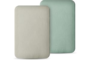100% Muslin Cotton Bassinet Sheets, 2 Pack – Ultra Soft, Breathable & Skin-Friendly, Fits Oval and Rectangle Bassinet Mattres