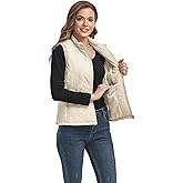 LONGKING 2025 Upgraded, Women's Outwear Vest With One Inner Pocket - Stand Collar Lightweight Zip Quilted Vest for Women
