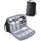 Smasrob Electronics Organizer Travel Case, Water Resistant Tech Bag Charger Pouch for Cord, Cable, Cards, Phone, Airpods, Black