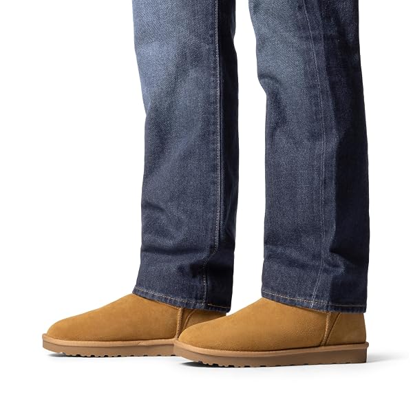 BRUNO MARC MEN’S WINTER BOOTS COZY SUEDE COLD WEATHER OUTDOOR CASUAL WARM FUZZYCLASIC SHORT BOOTS,SIZE 8.5,CHESTNUT,BMUMSB2504