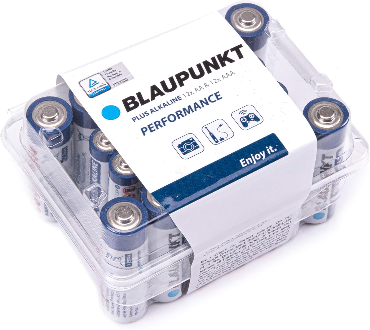 [Pack of 24] Blaupunkt Combo AA and AAA Performance Alkaline 1.5 Volt Batteries | Long Lasting All-Purpose High Capacity Battery for Household and Business Use: Home Audio & Theater