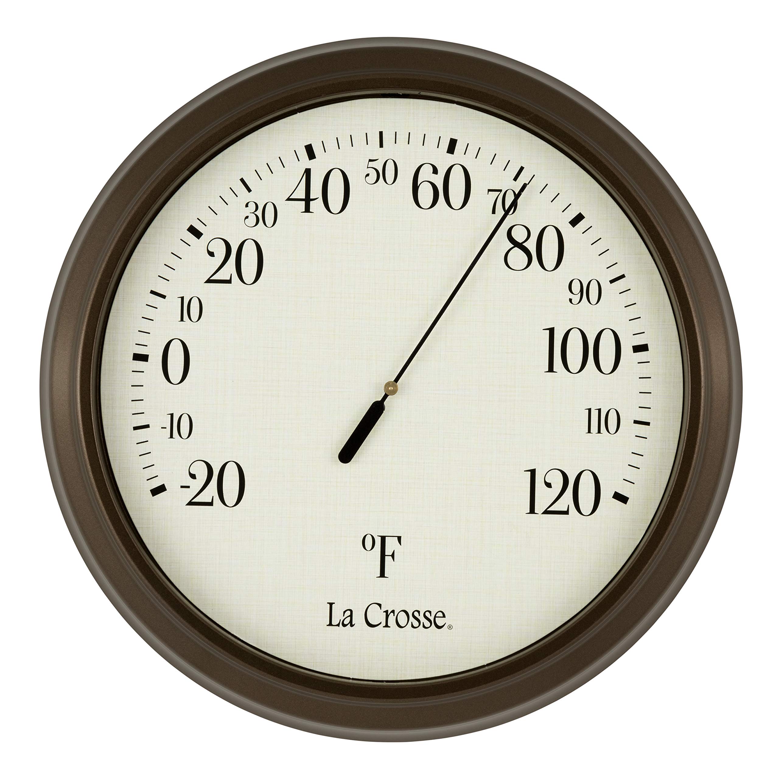 LaCrosse La Crosse 104-108 8.5 Inch Analog Round Thermometer, White, 8.5"