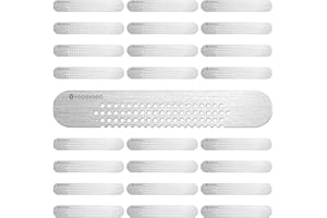 YOOOYOOO 25PCS 304 Stainless Steel More Durable Window Weep Hole Screen Patch Drain Quickly PET Self Adhesive More Sticky & Waterproof (2.36in*0.39in(6cm*1cm))