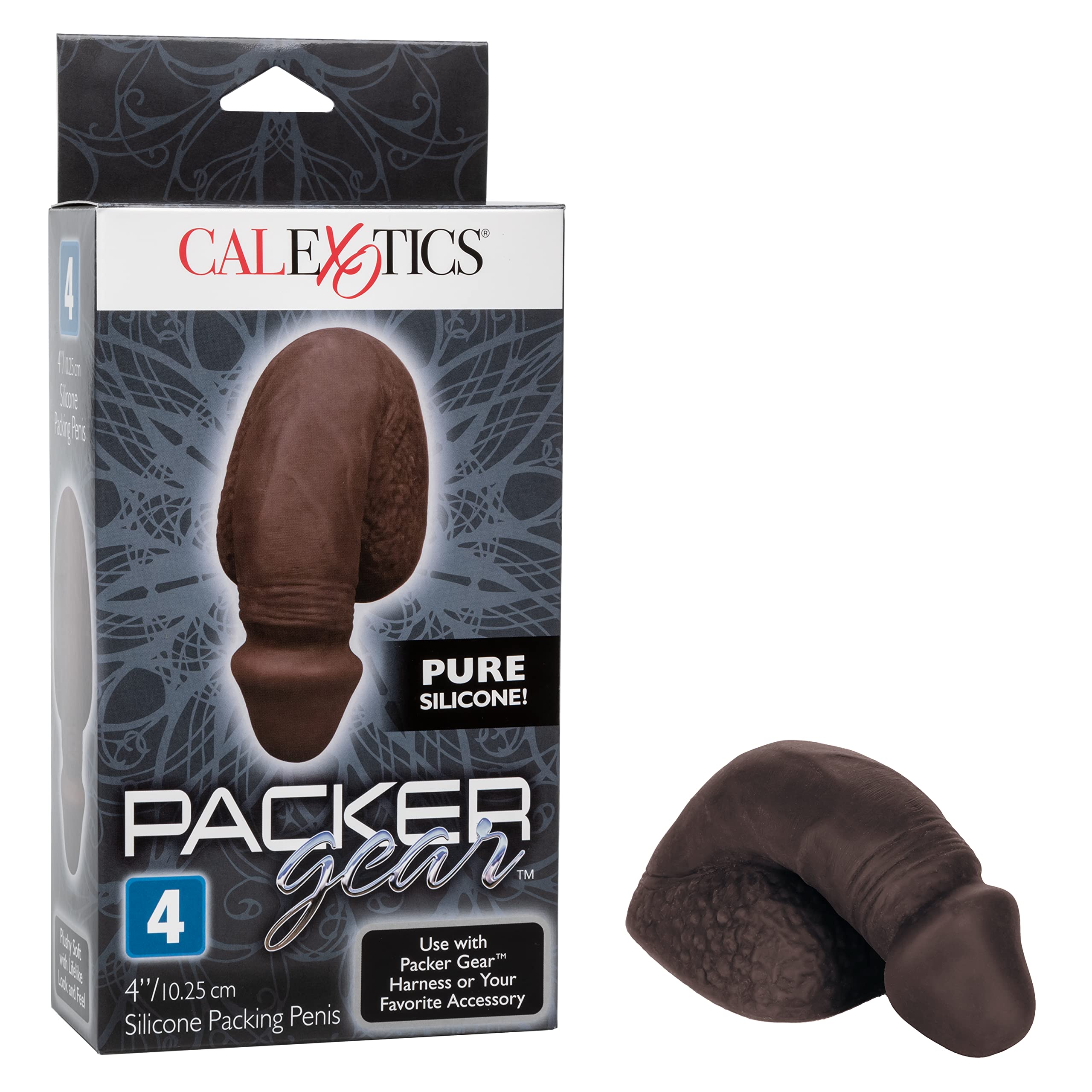 Packer Gear Packing Penis Silicone, 4-Inch, Black, 200 g