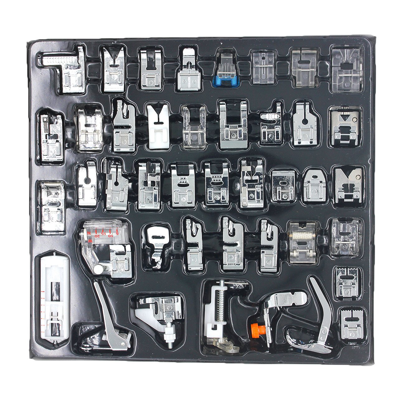 42Stück Nähfüße Nähfuß Zubehör Set Nähen Nähmaschine Presser Fuß für Brother, Singer, Teflonfuß, Janome, AEG, Carina, W6 Nähmaschinen