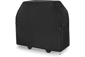 EVLIQUIL Grill Cover for Outdoor Grill,BBQ Gas Grill Cover 65 Inch,Heavy Duty Waterproof UV & Fade Resistant Barbecue Cover with Hook-and-Loop Straps & Adjustable Hem Drawstring Outside(Black).