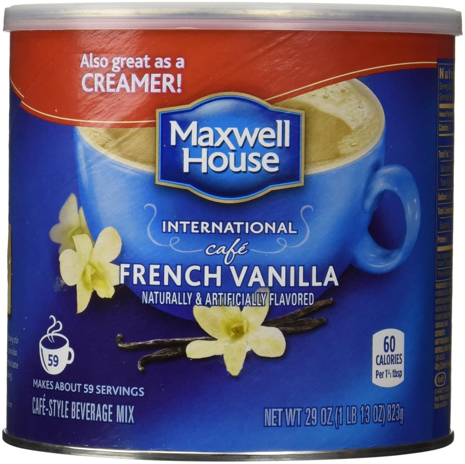 Maxwell House International Coffee French Vanilla Cafe, 29 Ounce Cans