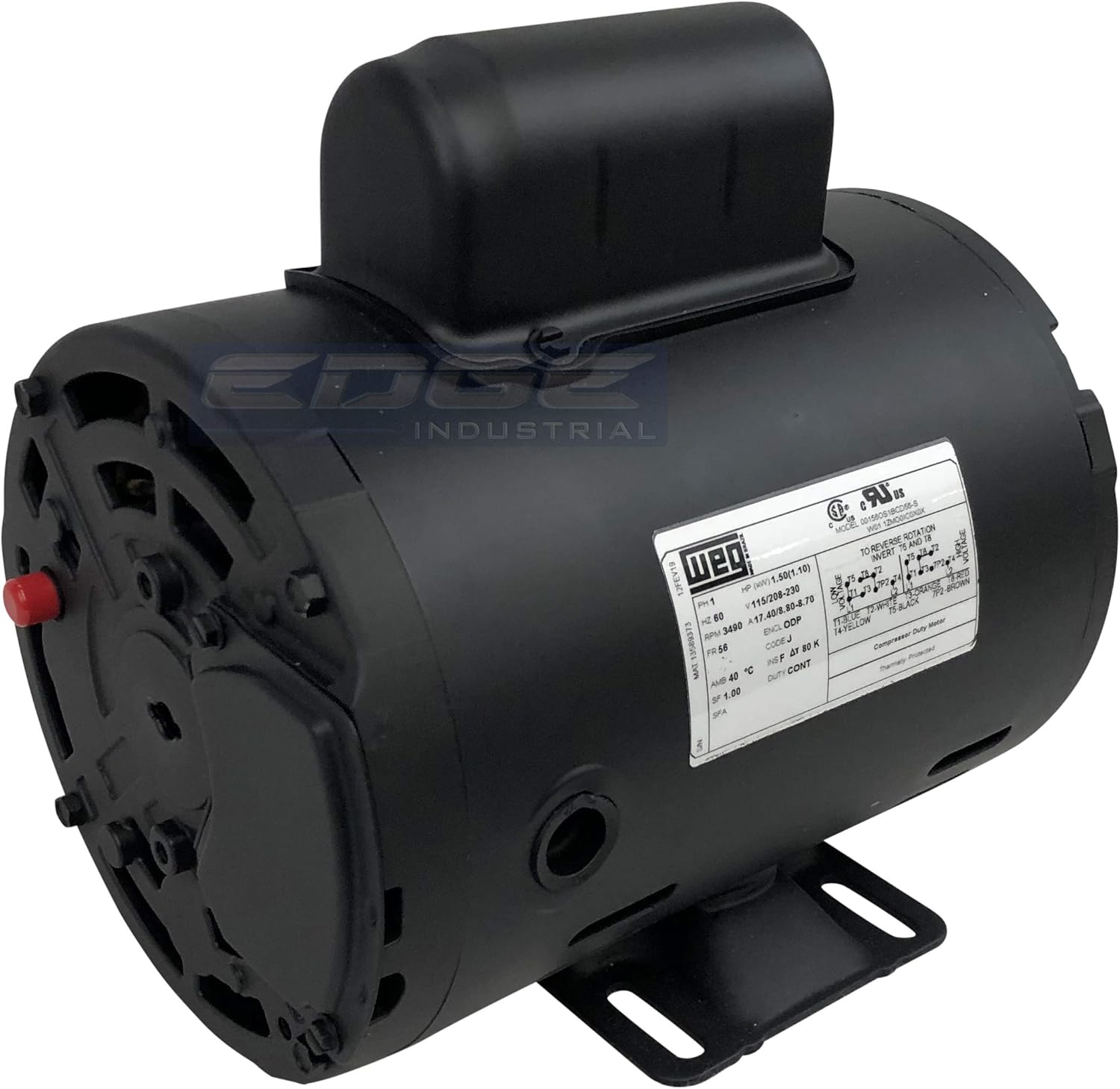 New WEG 1.5HP Electric Motor Fan Pump Compressor General purpose 56 frame 3430 rpm 1 phase 115/230VAC - - 