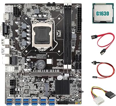 Lodokdre B75 ETH Miner Motherboard 12 PCIE to USB3.0 LGA1155 G1630 CPU