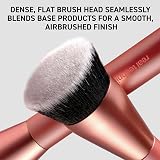 Real Techniques Glow Round Base Makeup Brush 259 Dense Flat Top Vegan Cruelty view 3