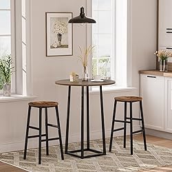 MAHANCRIS Bar Stools, Set of 2 Round Bar Chairs
