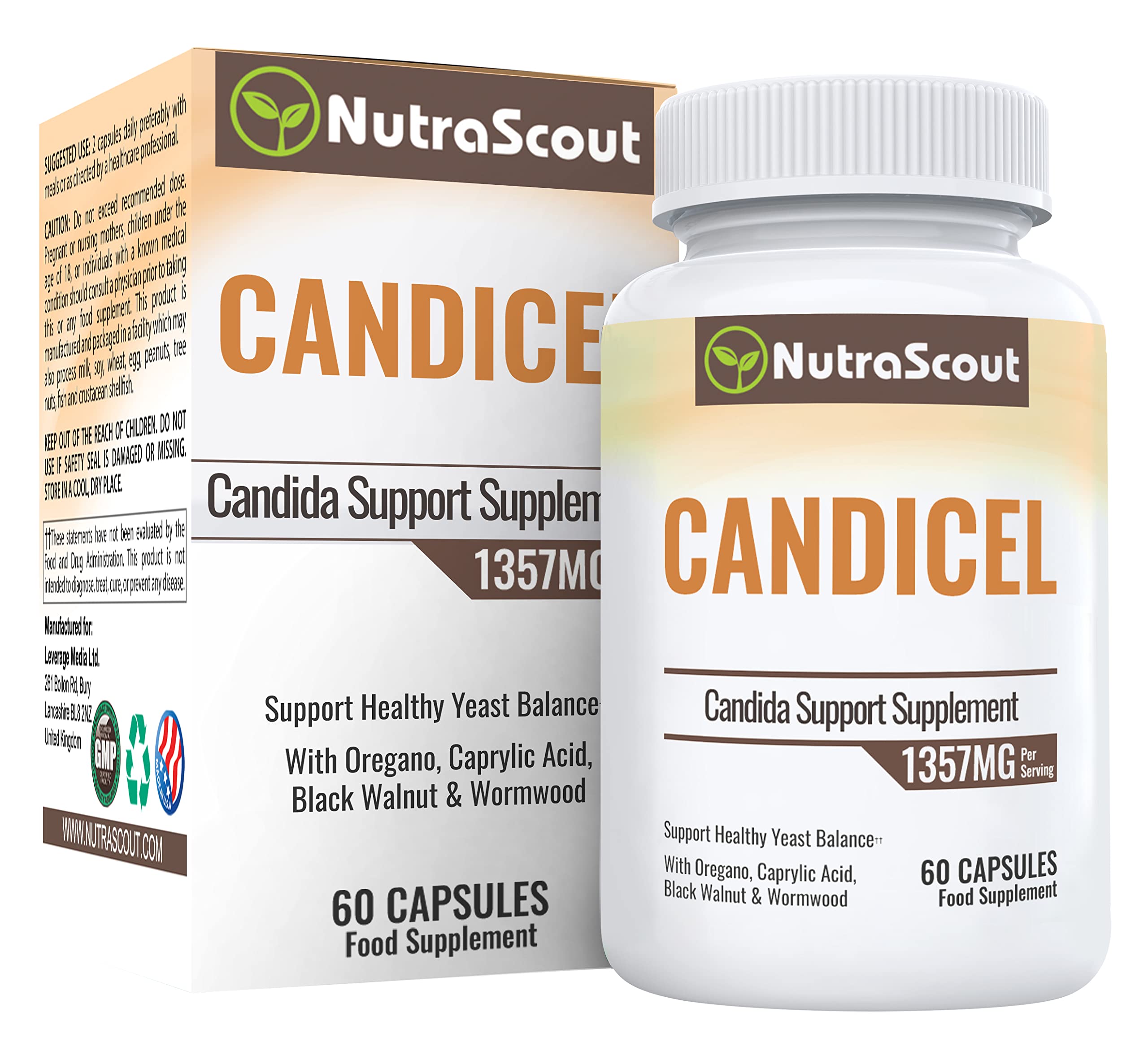 Candicel Women’s Balance Complex | 3-in-1 Extra Strength Intestinal Flora Support | Caprylic Acid, Oregano Oil, Digestive Enzymes & Probiotics | Women’s Health & Flora Balance | 60 Capsules