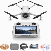 DJI Mini 3 (DJI RC), Lightweight 3x Mechanical Gimbal Drones with Camera for Adults 4K.Carrying Case, Landing Pad, Anti-Collision Light, Lanyard, Screen Protector