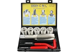 RAPI-COIL 7/8-9 UNC Thread Repair Helicoil Kit, HSS M2 Tap & Drill, SS 304 Wire Inserts - Made in India