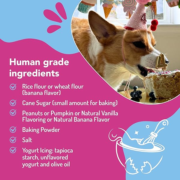 PUPPY CAKE PEANUT BUTTER DOG BIRTHDAY CAKE MIX WITH ICING – WHEAT-FREE, EASY TO BAKE/MICROWAVE – NATURAL INGREDIENTS – MADE IN THE USA