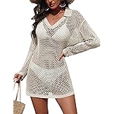 Ekouaer Womens Swimsuit Cover Ups Crochet Swim Coverup Knit Bathing Suit Knit Beach Vacation Outfits Swimwear