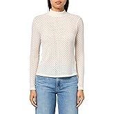 DKNY Womens Pebblelace Longsleeve Highneck Versatile Tops