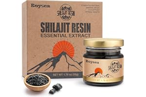 Boysea's Pure Himalayan Shilajit Resin | 600 mg 80+ Servings| 85+ Trace Minerals & Fulvic Acid for Focus & Energy| Natural & Organic| Zero Sugar| Gold Grade Pure Shilajit for Men & Women - 1.76 Oz