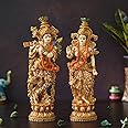 Shyam Antique Creation Large Radha Krishna Statue, Goddess Radha & God Krishna Idols - Handmade Hindu Sculpture of Divine Love, Pair of Radha-Krishna 16inch Big Gift