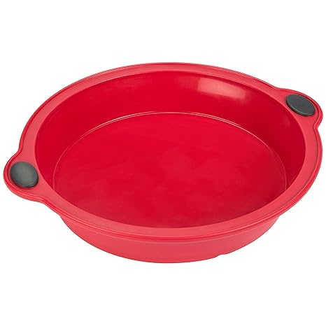 LEVIVO Molde de Horno de Silicona para Tarta, Rojo, 24 cm