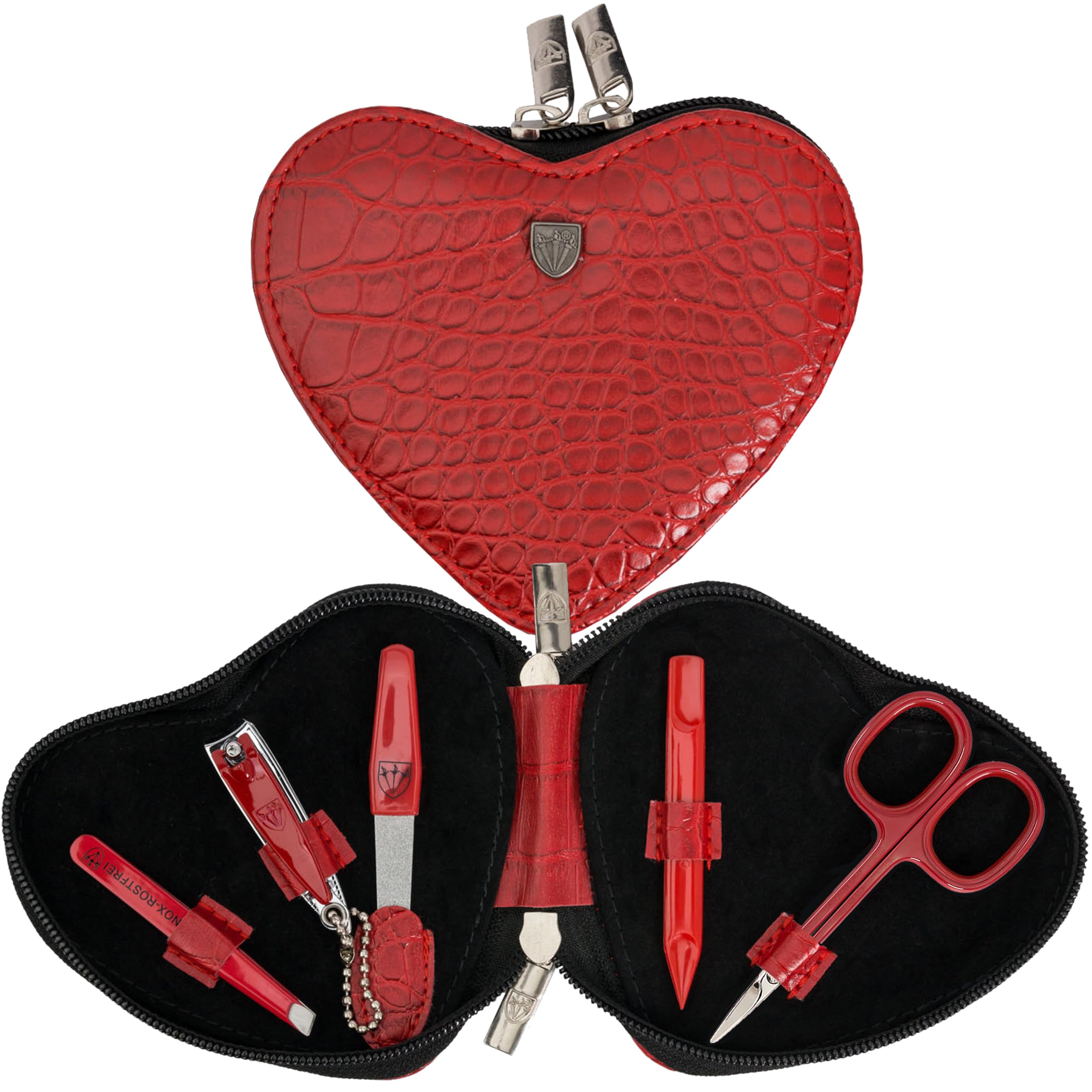 3 Swords Germany - brand quality 5 piece manicure pedicure kit set for KIDS - CHILDREN - TODDLERS with special scissors (round tip) fashion leather case in gift box, Made by 3 Swords (004079)