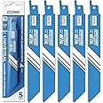 E•Werk - Reciprocating Saw Blades for Metal - 5 Pieces - Metal Cutting Sabre Saw Blade Set - Bi-Metal Steel Sabre Sawblades -