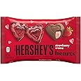 HERSHEY'S Milk Chocolate Filled with Strawberry Flavored Crème Hearts Candy, Valentine's Day Candy, 10 Oz. Bag