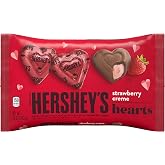 HERSHEY'S Milk Chocolate Filled with Strawberry Flavored Cr&egrave;me Hearts Candy, Valentine's Day Candy, 10 Oz. Bag
