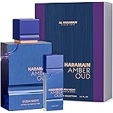 Al Haramain Amber Oud Eau de Parfum 75ml + ATOMIZER – Dubai Night – Unisex Ladies & Mens Cologne – Men/Women's Cologne Spray – Perfume for Men & Women: Amber, Bergamot, Vanilla, White Musk (2.53 oz)