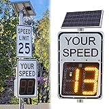 Solar Speed Feedback Sign with LED Display, Radar