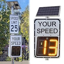 Solar Speed Feedback Sign with LED Display, Radar