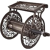 Liberty GARDEN 704 Decorative Cast Aluminum Wall Mount Garden Hose Reel, Holds 125-Feet of 5/8-Inch Hose - Bronze