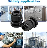 suchkawe 50 Pack Cable Glands PG7-19 Waterproof Connectors 3-16mm Nylon IP68 Box view 6