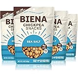 BIENA Chickpea Snacks, Sea Salt (4 Pack) | Gluten Free | Vegan | Dairy Free | Plant-Based Protein (Packaging May Vary)