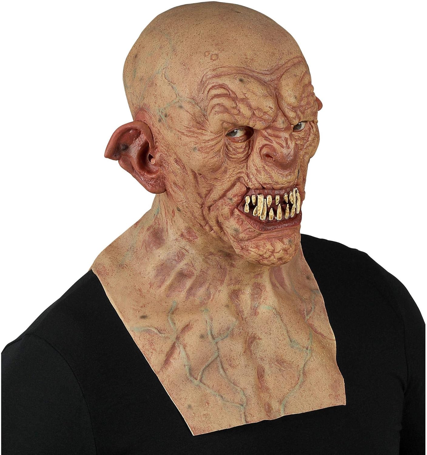 Widmann Silicone Look Zombie Full Head Mask with Neck & Chest, Multi-coloured, maschera mostro - Image 5