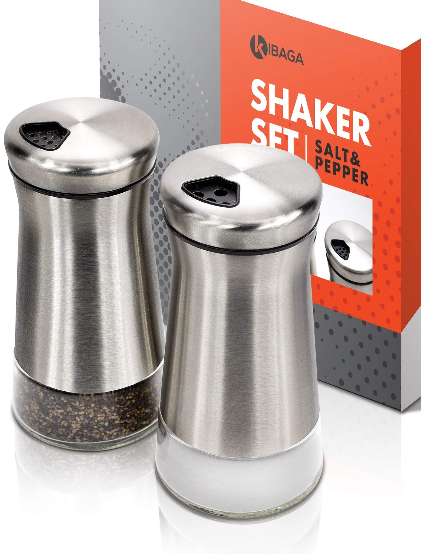 Salt and Pepper Shakers Set With Adjustable Pour Holes The Perfect Dispensers for