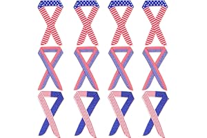 Geyoga 12 Pieces 4th of July Ice Scarf Neck Cooling Wrap American Flag Pattern Patriotic Cool Tie Around Neck Ice Collar for Men Women