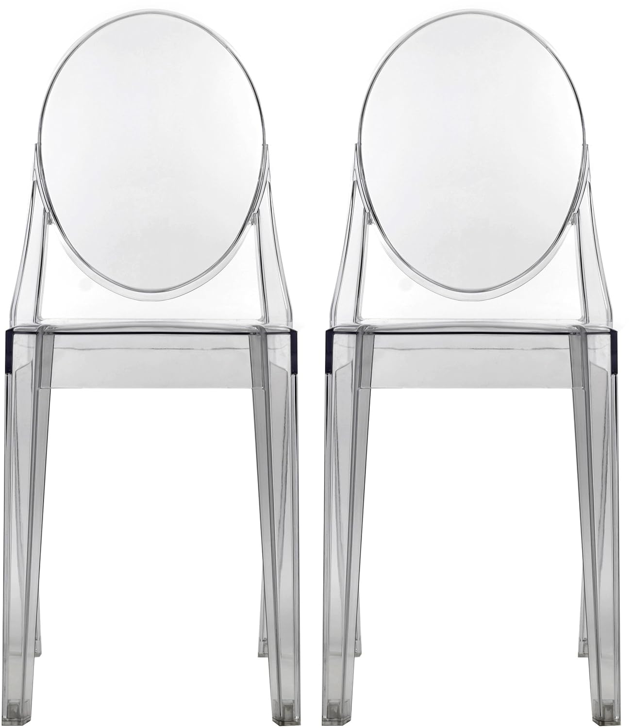 Victorian Ghost Chair Clear Side Chair Armless SET of 2 Amazon.co.uk