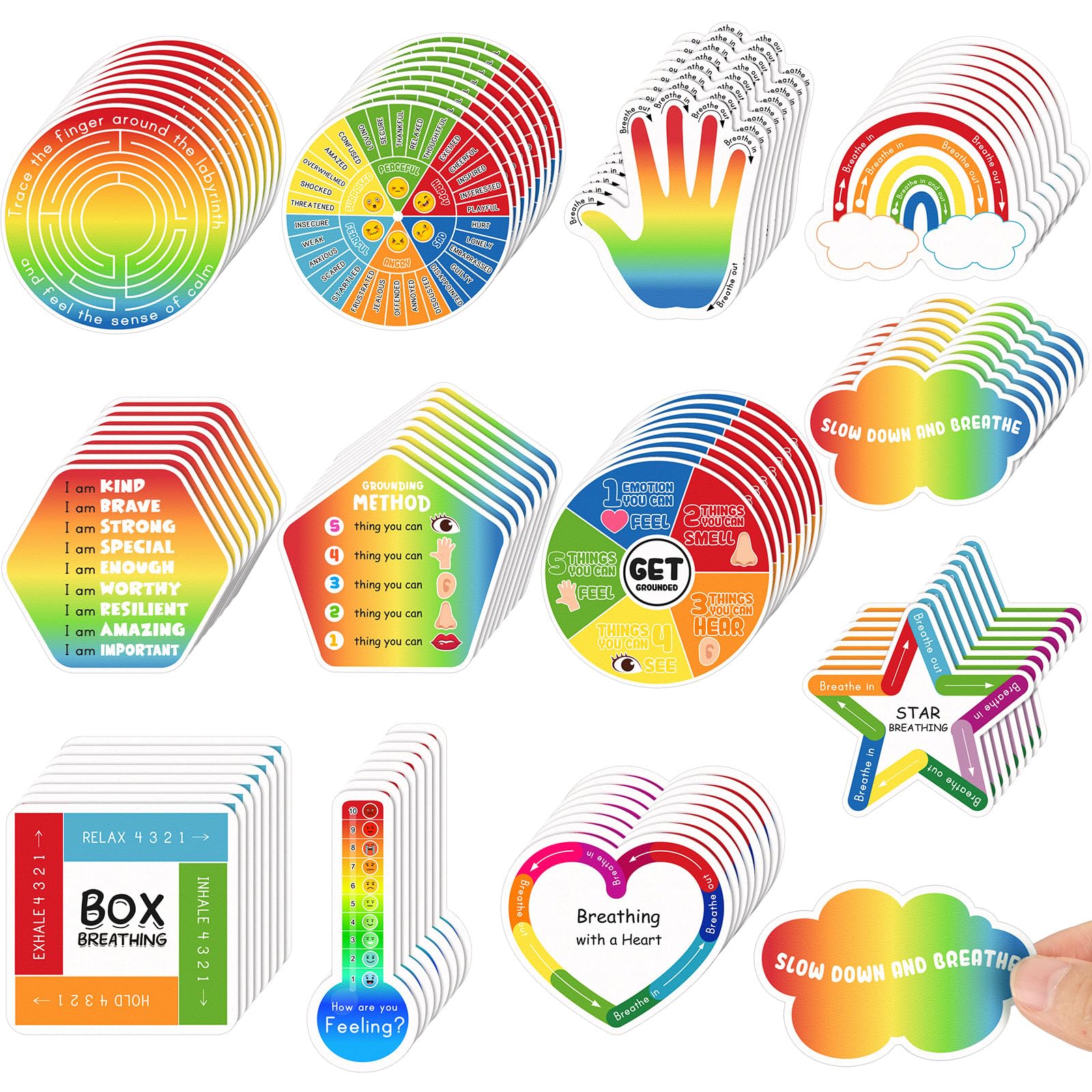 Texture Fidget Sticker Crtiin 100 Pcs Sensory Strips Anxiety Calm Mindfulness Stickers Fidget ...