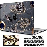 MEEgoodo Case for M4/M3/M2 MacBook Air 13.6 inch Case 2025 2024 2022, Fit Model A3240/A3113/A2681, Laptop Hard Shell with Keyboard Cover Compatible with MacBook Air 13 inch, Planets & Galaxies