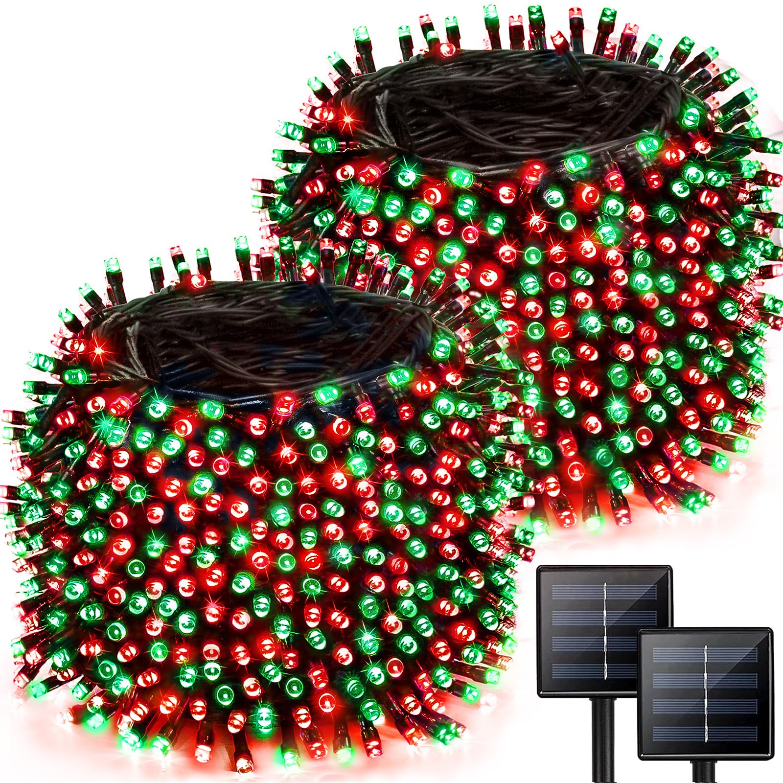 Photo 1 of ***(PARTS ONLY/ NON FUNCTIONAL)***2 Pack 480 LED Solar Chrismas Lights Outdoor, 170 FT Super Long Solar String Lights for Outside with 8 Modes & Memory Function, Waterproof Twinkle Light for Xmas Tree Party Decorations (Red and Green)
