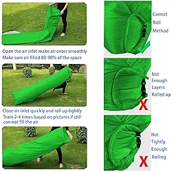 DERJLY Inflatable Lounger Air Sofa Hammock for
